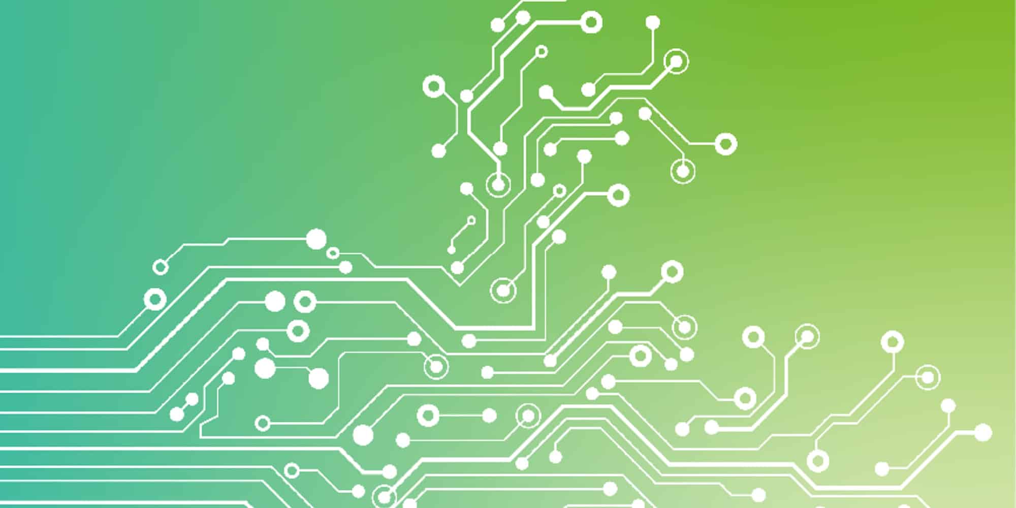 Abstract image of data points on green background