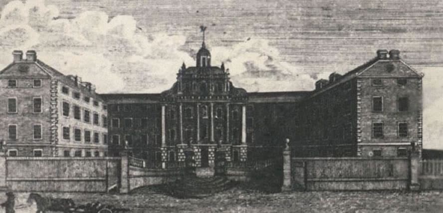 Illustration of architect David Bryce's design for Edinburgh's Old Royal Infirmary - dated 1872. His plans were greatly influenced by the ‘pavilion’ model developed by nursing pioneer, Florence Nightingale. Each ward was three stories tall with large windows.