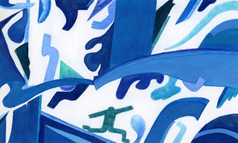 Abstract image with blues and whites