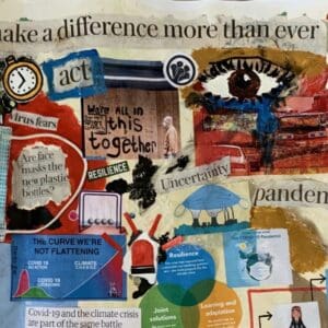 collage of student exhibition projects